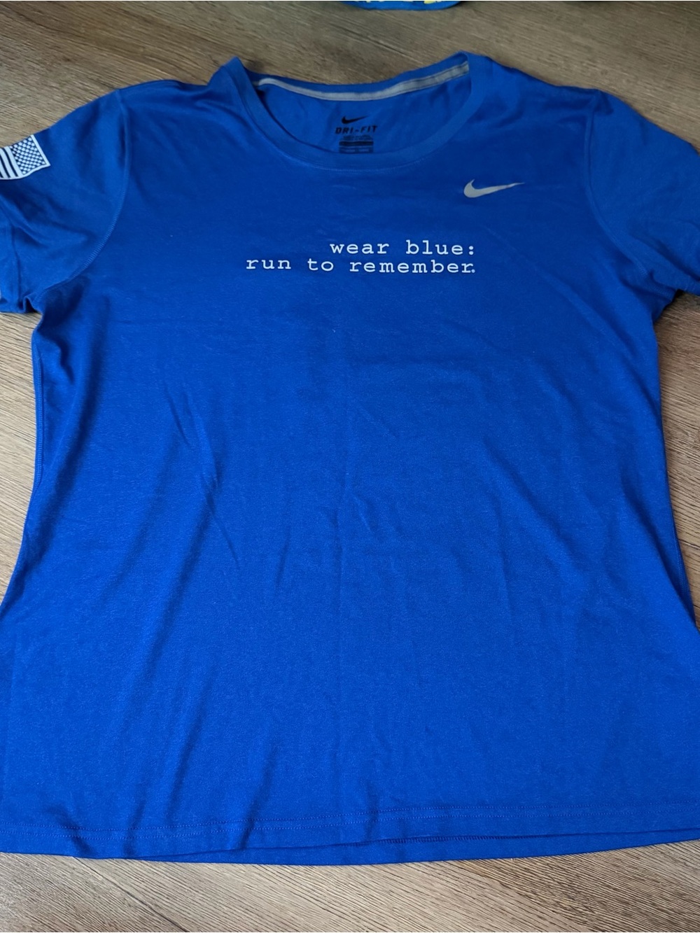 Nike Royal Blue Performance 'wear blue: run to remember' Tee